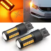 For Honda Civic CRZ Front Turn Signal Light Amber 80W 33SMD Projector LED Bulbs (for: Honda Civic)