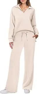[HanZhuoAu] Women's Outdoor Casual Sports 2piece Fashion Simple Loose Pullover Sweatshirt + Elastic Belt Straight Pants 2piece Set