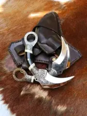 custom handmade beautiful engraved karambit knife | carbon steel birthday gift