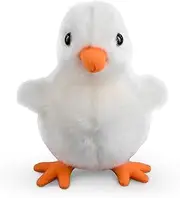 Living Nature White Fluffy Chick Stuffed Animal, Plush Farmyard Toy, Soft and Cuddly Baby Chicken for Kids, Includes Educational Fact Tags, Made with Eco-Friendly Materials