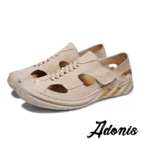 在飛比找momo購物網優惠-【Adonis】真皮手工縫線護趾機能質感休閒戶外涼鞋-男鞋(