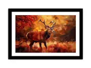 Deer Canvas Framed Art Print