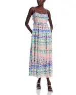 Stellah Printed Tie Shoulder Midi Dress