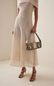 [Khaite] Lori Python-Effect Leather Baguette Bag