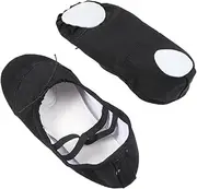 [WESIEVYA] Boys and Girls Ballet Shoes Lightweight Anti-Slip Canvas Dance Shoes for Toddlers Girls Size Black