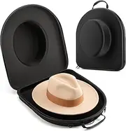 [Gelozid] Hat Box Holder Case for Travel, Hard Travel Hat Case for Mens Fedora Hats, Crush-Proof Box for Cowboy Hat Storage, Hat Carrier with Adjustable Strap, Lightweight and Classy for Travel, adjustable