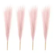 4 Pcs 17 Inch Faux Pampas Grass Artificial Boho Decor Light Pink