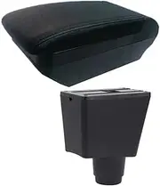 for Renault for Dacia for Logan 2 for Dokker for Sandero 2 Car Armrest Storage Box Interior Retrofit Accessories Storage Box(F All Black No USB3)