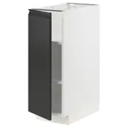 METOD base cabinet with shelves, white/Upplöv matt anthracite, 30x60x80 cm