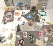 Goth Junk journal Halloween scrapbooking supplies Vintage Papers Spooky