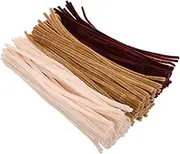 Angoily 300pcs Plush Strip Brown Pipe Cleaners Craft Supplies Craft Room Decor Pipe Cleaners Craft Art Supplies for Crafting Supplies for Adults Pompoms for Crafts