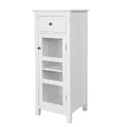 Teamson Home Connor Floor Cabinet with Adjustable Shelf and Drawer, White
