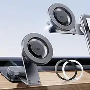 ESR for MagSafe Car Mount, Magnetic Car Mount,Dashboard/Tesla Touchscreen Car Mount, Magnetic Phone Holder for Car, for iPhone 16/16e/15/14/13/12, S25, Charging Not Supported(2 Metal Rings Included)