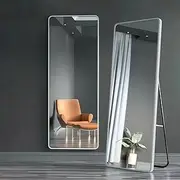 Floor Mirrors, Wall Mirror, Bathroom Mirror,Full Body Mirror, Wall-Mounted Mirrors, Vanity Mirrors, Large Mirrors, Rectangle Mirror, Floor Full Length Mirrors A108 (White, 35X145CM)