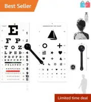 22x11 Snellen and Kindergarten Eye Vision Charts with Comfortable Occluder Set