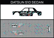 Hot Wheels (1/64), Datsun Sedan "HSK" Waterslide, Printed White First, Decals