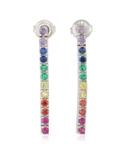 Suzy Levian Silver CZ Drop Earrings