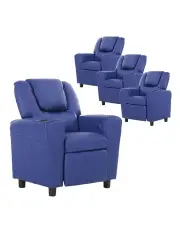 [Boutique Retailer] Oliver Recliner Sofa Arm Chair Set of 4 in Blue