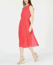 $120 NWT NEW WOMENS ANNE KLEIN LINED PINK SLEEVELESS CAPE COD DRESS SIZE S SMALL