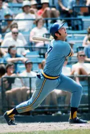 Don Money Milwaukee Brewers bats against the Baltimore Orioles an - Old Photo