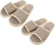 minkissy Slippers 29cm Size Summer Anti-slip Eva Linen Cotton Home Hotel Slippers