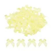 60Pcs Mini Ribbon Bow 1.5" Mini Fabric Satin Ribbon Flower Bows Yellow