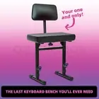 Melodic Piano Stool Bench Chair Backrest Adjustable Music Keyboard Stand Seat