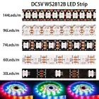 DC5V WS2812B Led Strip light 1-5M 30/60/74/96/144leds/m Individually Addressable