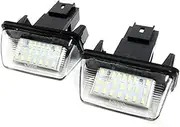 FIQOME 2x LED Licence Number Plate Light White, for Berlingo C3 Picasso C3 C4 Grand Picasso C5 DS4 Saxo Xsara Jumpy Dispatch III SpaceTourer Combo E Vivaro C Zafira Life single tailgate Car Number Pla