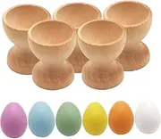 HONMEET Easter Egg Decorations Set of 12 Wooden Fake Eggs for Holiday Party Decorations with Adorable Shapes