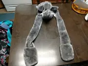NWT Frostbite Plush Elephant Hat Attached Gloves Unisex Kids One Size Fits All