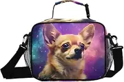 Chihuahua Head Galaxy Insulated Lunch Box for Women Men - Ideal for Work, Picnics - Includes Adjustable Shoulder Strap