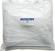 1000 pcs 6 inch Cable Zip Ties Heavy Duty, Premium Plastic Wire Ties with 18 LBS Tensile Strength, UV Resistant Cable Ties, Self-Locking White Nylon Tie Straps