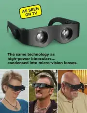 Hands Free Compact Binoculars 4X Magnification Zoom Enlarge,Zoomies,FREE S/H