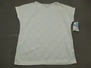 Vintage Adidas Shirt Women Medium Beige Palm Tree Cap Sleeve See Through Sports