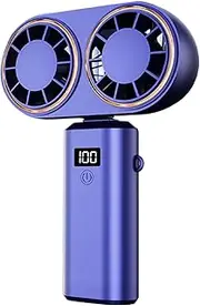 Handheld Fan Usb Charging Cooler, Fan Digital Display, Handheld Cooling Device, Compact & Lightweight Design, 5 Adjustable Speeds, White,pink,blue For Camping Gym School Indoor Festival Sports