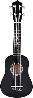 21-inch Ukulele 4 Strings Ukulele Small Guitar Bass Wooden Musical Instrument Black Black