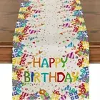 Linen Birthday Party Decorated Table Flags Birthday Decoration Birthday Party