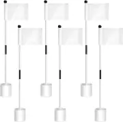 Lenwen 6 Set Golf Flagstick Golf Pin Flag Hole Cup Set Putting Green Flag and Po