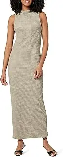 [The Drop] Women's Lena High Neck Textured Midi Dress