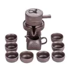 Purple Clay Stone Grinding Semi-automatic Tea Set Creative Kung Fu Tea Supplies