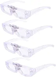 [LIFKOME] 4pcs LED Glasses Funny Glowing Glasses LED Light up Sunglasses LED Flashing Sunglasses LED Party Glasses LED Light up Eyeglasses LED Shutter Glasses LED Luminous Glasses White