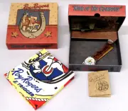 1995 ROY ROGERS Fossil Wrist Watch mint in Box wristwatch w/neckerchief yz