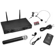Pyle Wireless Microphone System with Belt Pack Transmitter and Handset Mics