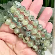 Prehnite Epidote Green Crystals Bracelets Wearable Gemstones Elastic 9mm Beads 1