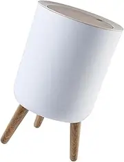 Bathroom Trash Waste Bin Living Room Trash Can Round Push Trash Can Wastebasket Garbage Storage Bin with Lid for Office Bathrooms Powder Rooms Kitchens Supplies Bathroom Trash Trash Bin