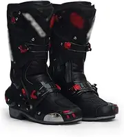 Motocross Boots,With Sports Protective,Men's Leather Motorcycle Rider Boots