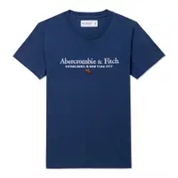 在飛比找PChome24h購物優惠-A&F 麋鹿 AF 熱銷刺繡文字彩麋鹿圖案短袖T恤-深藍色