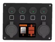 12V DC Power Panel Dual Battery Voltmeter 2X USB & 2X Ciga 4 Ways Surface Mount