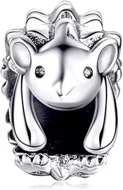 [Generic] Cute Little Hedgehog Wrap Charm Bead Animal Genuine 925 Sterling Silver Compatible With Bracelet